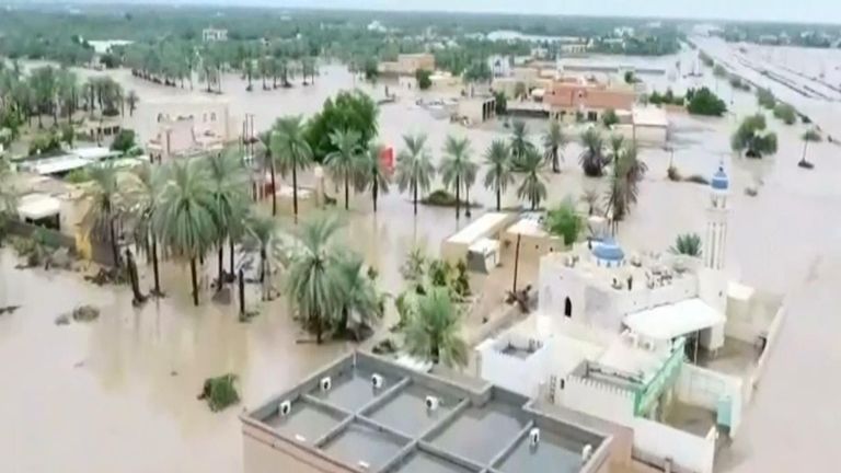 Cyclone and flooding in Oman.