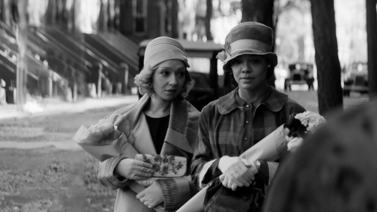 Ruth Negga and Tessa Thompson star in Passing, directed by Rebecca Hall. Pic: Netflix