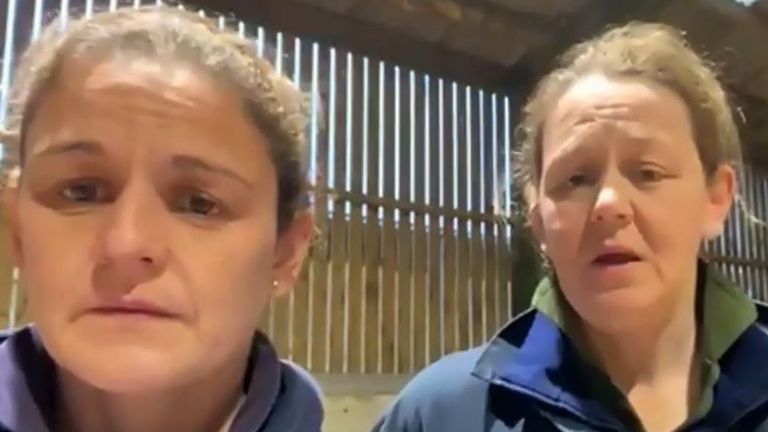 Pig farmers Kate and Vicky Moore are not happy with the prime minister