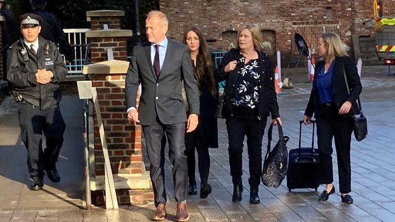 Sarah Sak (second right), mother of Anthony Walgate arriving at Barking Town Hall, London, for the long-awaited inquests into the deaths of the victims of Stephen Port. Picture date: Tuesday October 5, 2021.