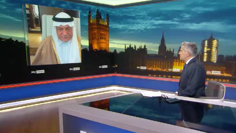 Prince Turki al-Faisal speaks to Sky News