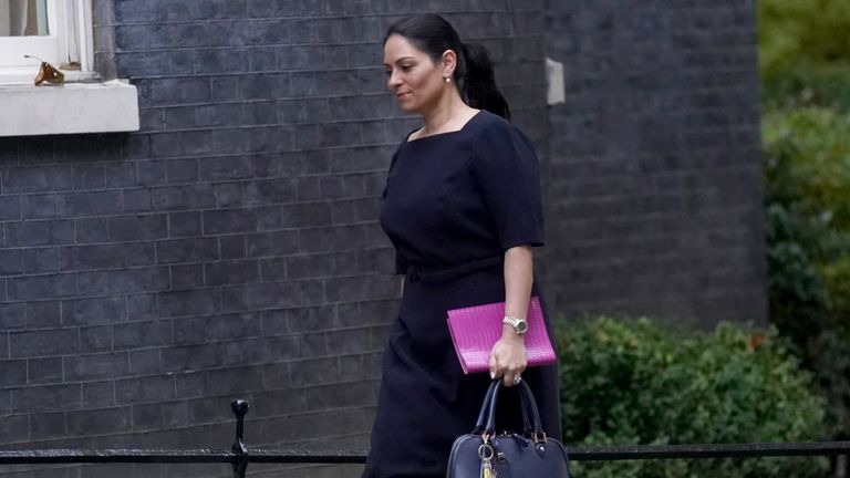 Home Secretary Priti Patel arriving in Downing Street, London, to attend a Cabinet meeting ahead of Chancellor Rishi Sunak delivering his Budget to the House of Commons. Picture date: Wednesday October 27, 2021.

