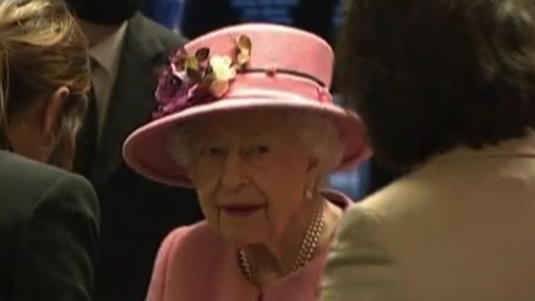 The Queen at the opening ceremony of the sixth session of the Senedd in Cardiff. Pooled video