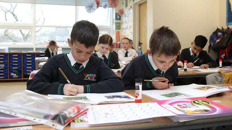 File photo dated 08/03/21 of children in the classroom at school. The Government&#39;s rhetoric on "levelling up" and the importance of education must be backed up with action, a school leaders&#39; union chief will urge in a speech on Friday at the NAHT union&#39;s conference in London.