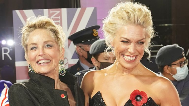 Sharon Stone (left) and Hannah Waddingham arrive at the venue