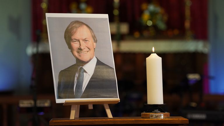 A vigil in Leigh-on-Sea for Sir David Amess