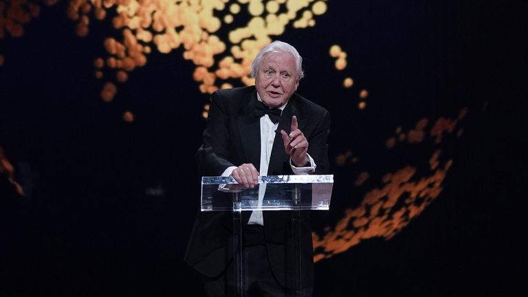 Sir David Attenborough sur scène lors du concert