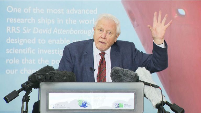 Sir David Attenborough, speaking at the launch of the polar research ship that bears his name