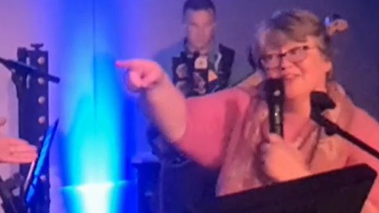 Therese Coffey does a little karaoke at the Conservative conference