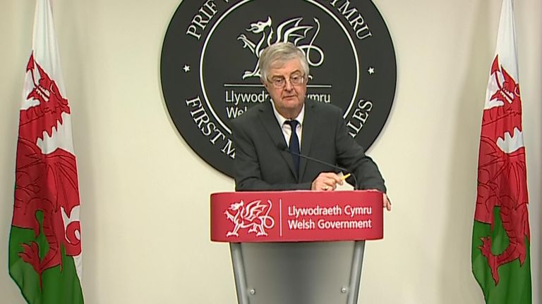 COVID-19: Mark Drakeford &#39;regrets&#39; UK govt decision to remove all countries from travel red list
