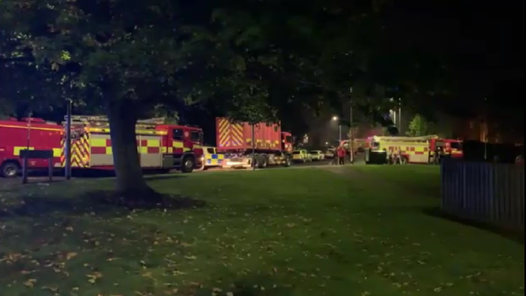 Emergency services attended the scene shortly after the explosion at 7.10pm. Pic: West FM