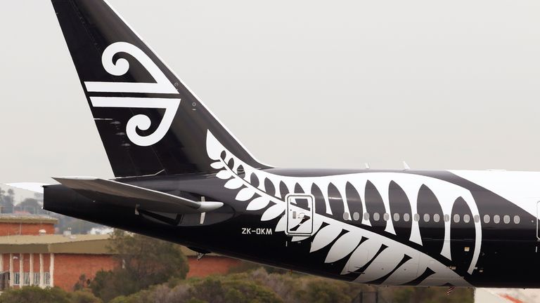 An Air New Zealand Boeing 777-300ER plane taxis after landing at Kingsford Smith International Airport in Sydney, Australia, February 22, 2018. REUTERS/Daniel Munoz