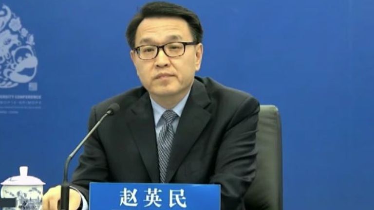 China&#39;s minister of ecology and environment Zhao Yingmin 