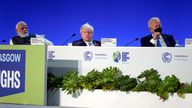 India&#39;s Prime Minister Narendra Modi, British Prime Minister Boris Johnson and U.S. President Joe Biden listen during the "Accelerating Clean Technology Innovation and Deployment" event during UN Climate Change Conference (COP26) in Glasgow, Scotland, Britain November 2, 2021. Evan Vucci/Pool via REUTERS