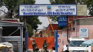 Afghan security forces stand guard outside Dasht-e-Barchi Hospital which came under attack in Kabul, Afghanistan May 12, 2020. REUTERS/Mohammad Ismail  