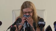 Mamie Mitchell holds a news conference about what happened on the day of the Alec Baldwin shooting
