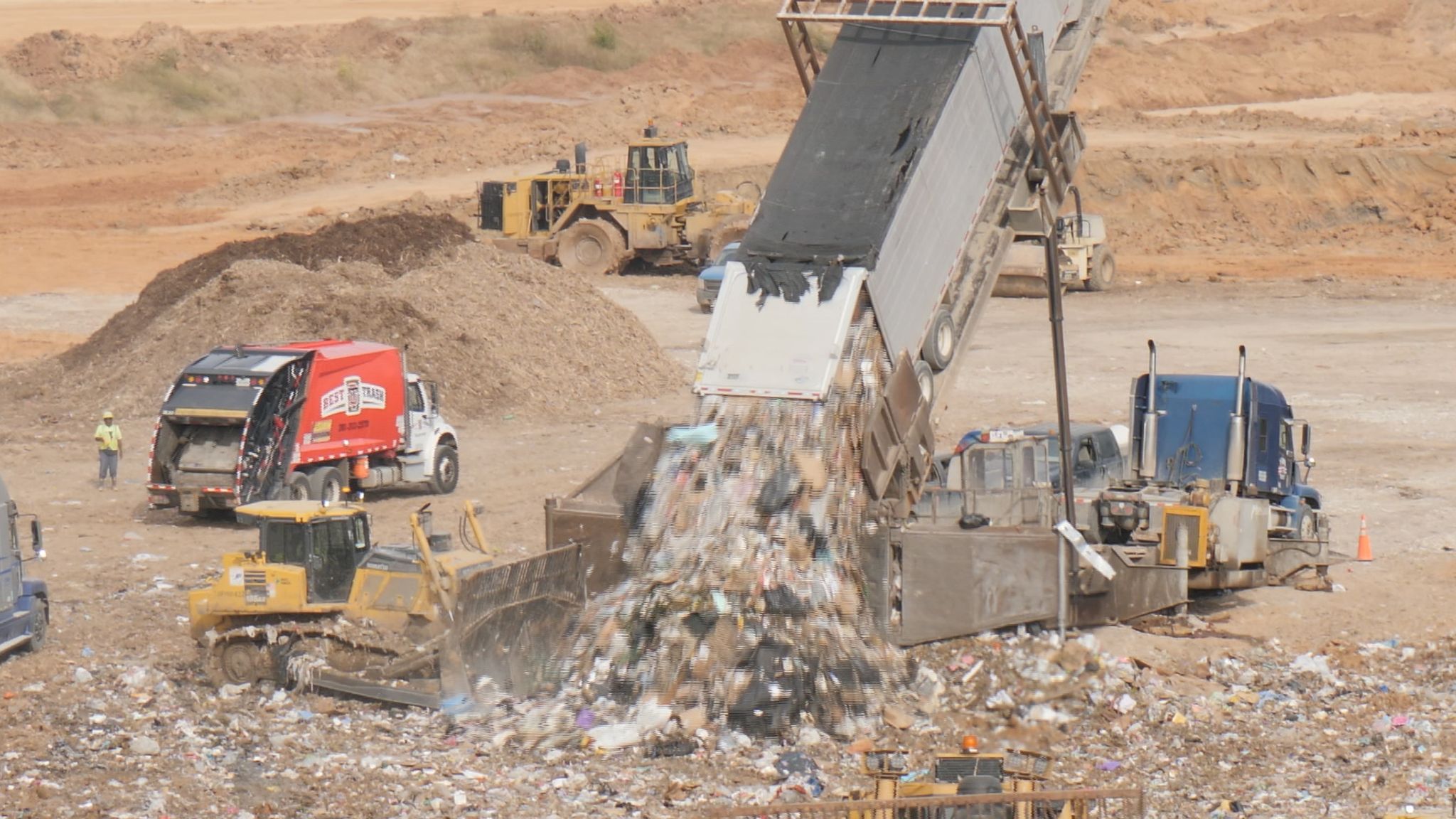 Climate change Texas landfill site captures methane from rubbish to