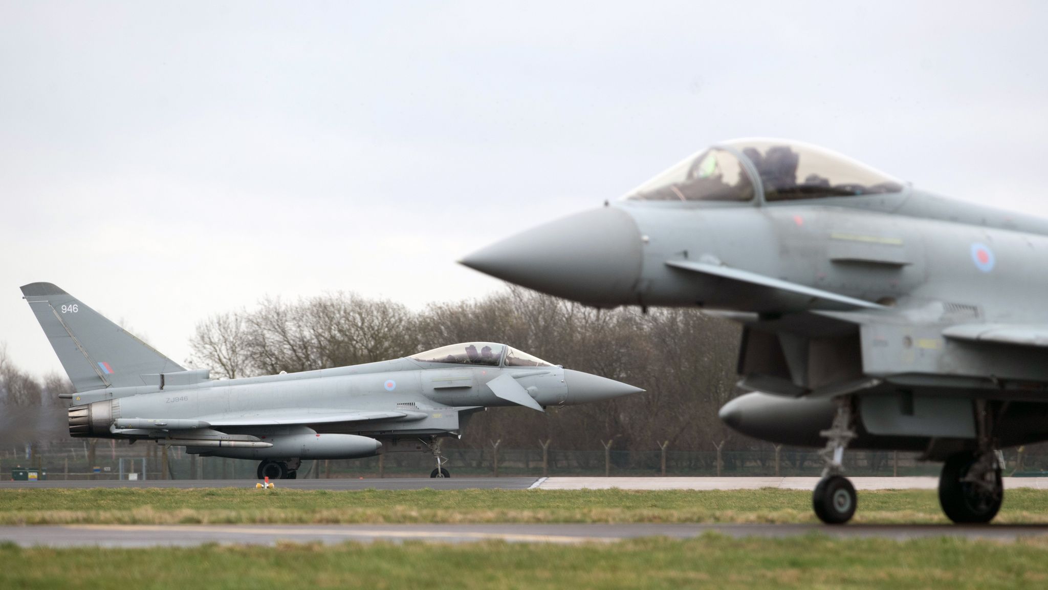 British fighter jets scrambled from two bases to intercept and escort