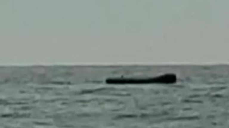A picture of the flimsy boat involved in the death of 27 people in the Channel has been seen by Sky News.