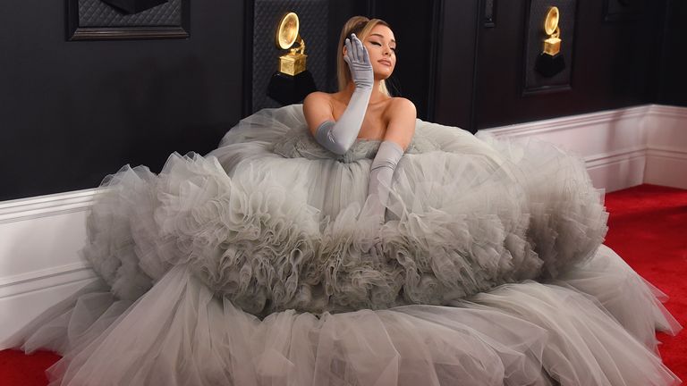 Ariana Grande at the 62nd annual Grammy Award in Los Angeles in 2020. Pic: Jordan Strauss/Invision/AP