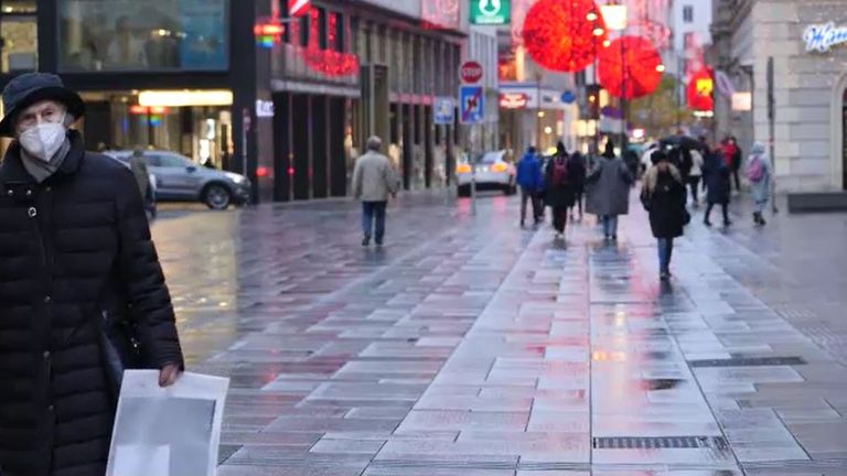 Normally busy, the streets in Vienna are deserted because of the latest lockdown