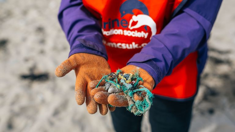Litter collected during the Porthtowan Beach Clean