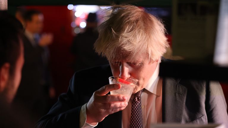 Prime Minister Boris Johnson as he visits a UK Food and Drinks market which has been set up in Downing Street, London. Picture date: Tuesday November 30, 2021.