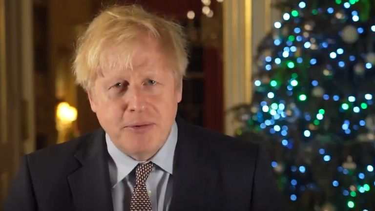 Boris Johnson&#39;s Christmas message from 2020 (File pic)