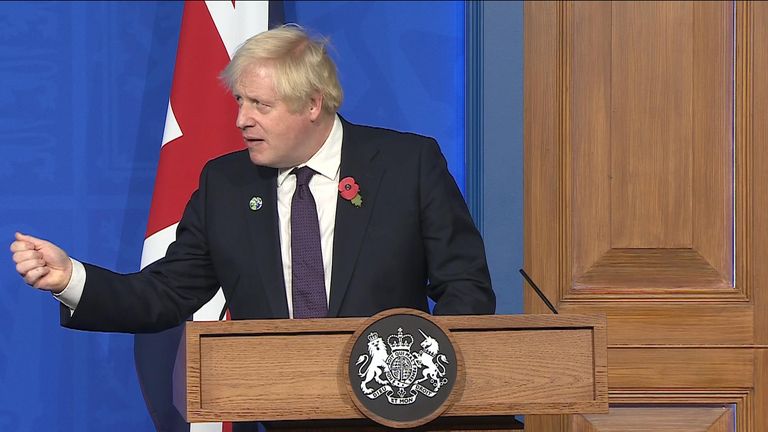Boris Johnson answered questions from the media about COP26 