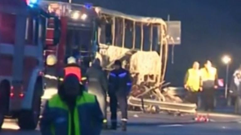 Bus crash in Bulgaria kills at least 45, including 12 children