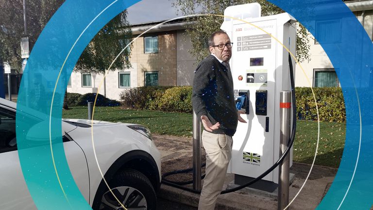 During his journey, Sky News&#39; Thomas Moore experienced difficulties with charging points