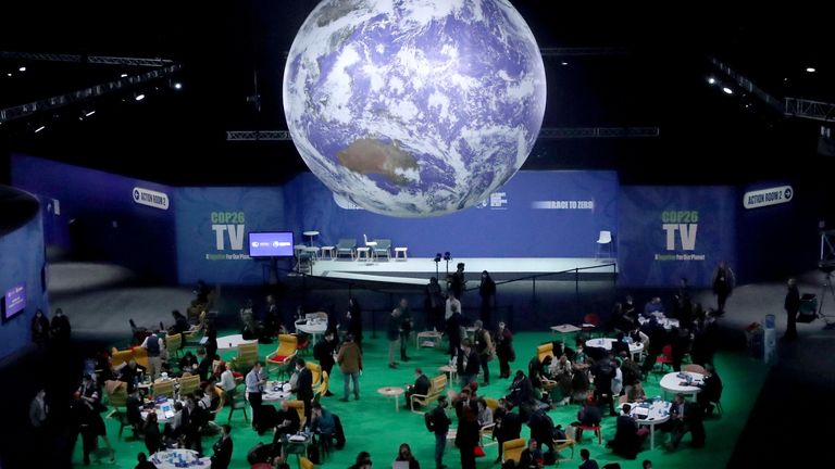 Delegates sit during the UN Climate Change Conference (COP26) in Glasgow, Scotland, Britain, November 1, 2021. REUTERS/Yves Herman