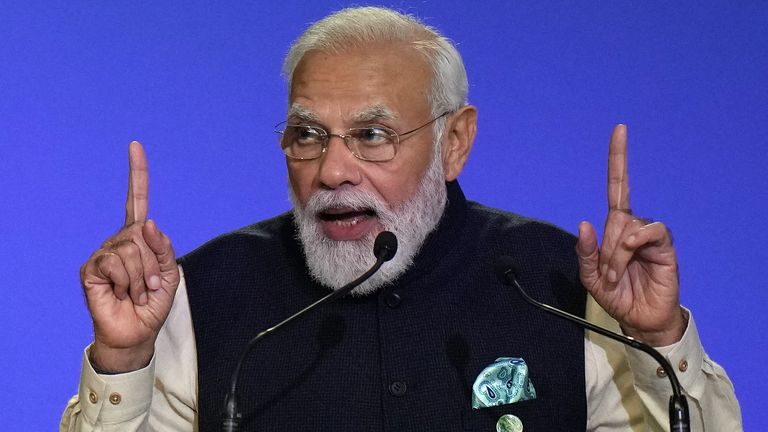 Le Premier ministre indien Narendra Modi à la COP26