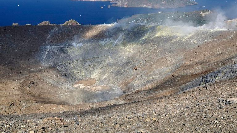 A crater at Vulcano island. Pic: Stefan Fotos