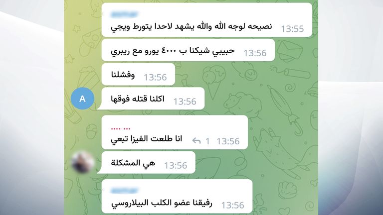 Users discussed their plans in open Telegram groups, in an Arabic dialect.