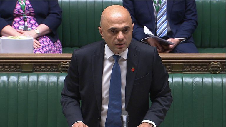 Sajid Javid Grab as he makes a statement in the House of commons on the case of  David Fuller 