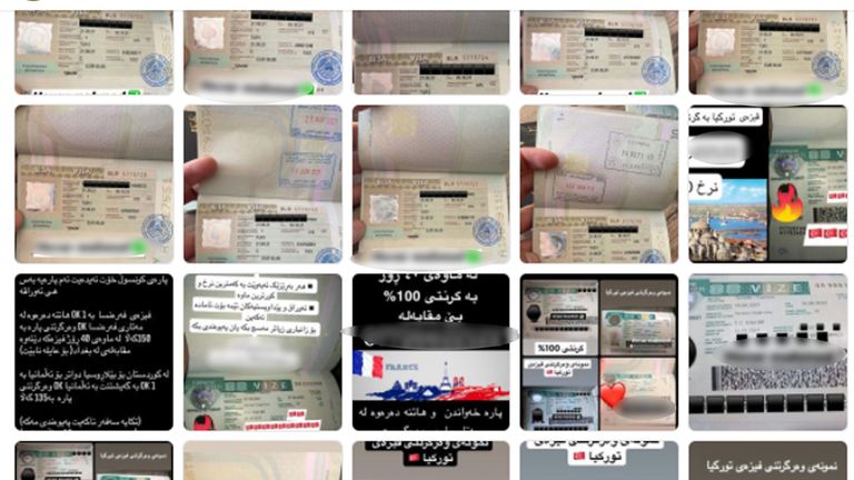 One smuggler has uploaded a number of passports and visas he claims to have secured for other migrants
