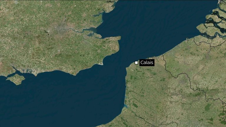 Map of Calais - France and Britain