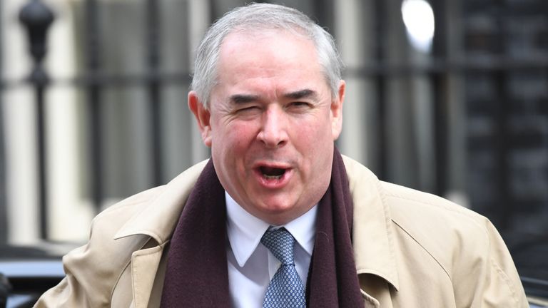 Attorney General Geoffrey Cox arrives in Downing Street, London, for a cabinet meeting.