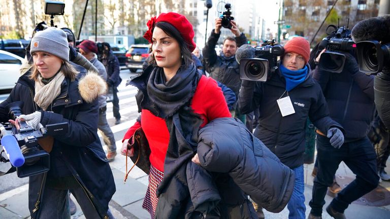 Sarah Ransome, an alleged victim of Jeffrey Epstein and Ghislaine Maxwell, arrives at the courthouse in New York