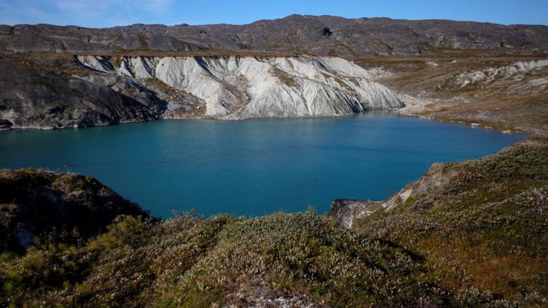 A land site with glacial mud is seen close to Nuuk, Greenland, September 10, 2021. Picture taken September 10, 2021. REUTERS/Hannibal Hanschke
