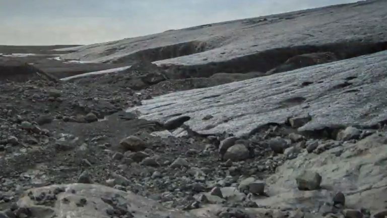 Time-lapse shows glacier melting faster than it can recover