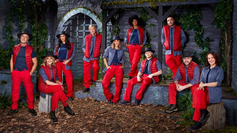 I&#39;m A Celebrity... Get Me Out Of Here! contestants for 2021 (L-R): David Ginola, Louise Minchin, Snoochie Shy, Richard Madeley, Frankie Bridge, Kadeena Cox, Matty Lee, Naughty Boy, Ben Miller and Dame Arlene Phillips. Pic: ITV/Lifted Entertainment