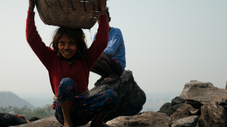 Please keep credit Nandemi, 10, at the coal mine in  Jharia in Jharkhand, India. Pic: Dean Massey