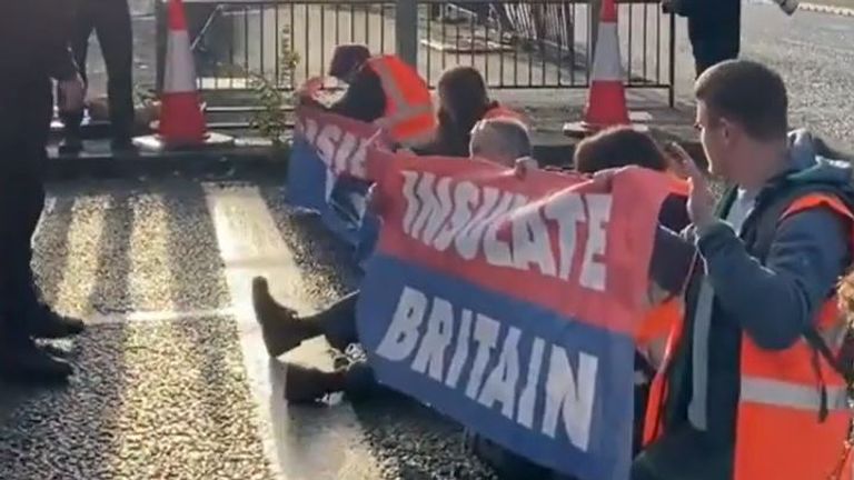 Insulate Britain protesters in Manchester