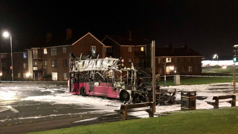 Four masked men boarded the bus, ordering the driver and passengers off