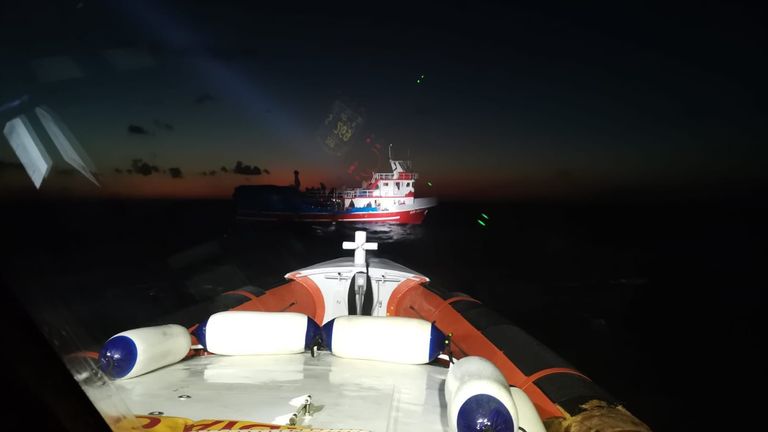 The rescue operation took 16 hours. Pic: Italian Coastguard