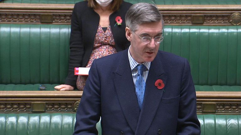  - Jacob Rees-Mogg speaks in the House of Commons this morning - 3/11/2021
