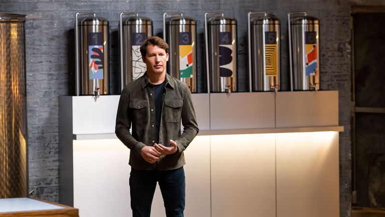 James Blunt on the set of Beer Masters