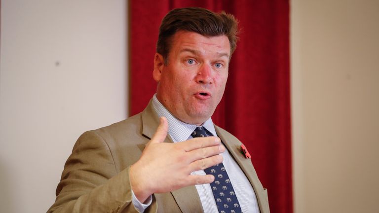 James Heappey, Secretary of State for the Armed Forces of the United Kingdom, speaks to the media in Kenya.  Photo: AP